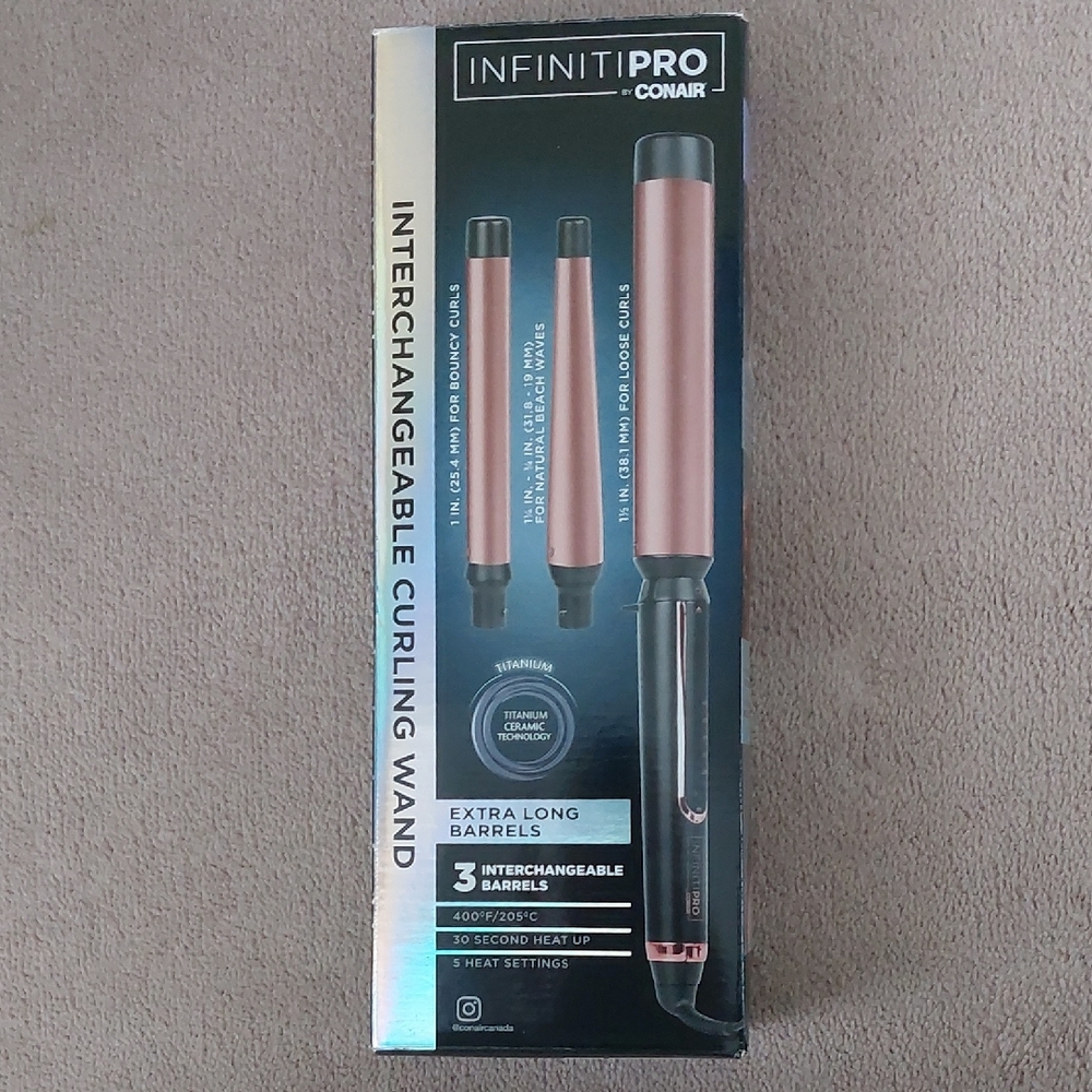 Conair InfinitiPro Interchangeable Curling Wand - Rose Gold